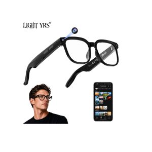 Free hands, record life, AI smart glasses with camera and Bluetooth, first view recording, 8-megapixel 4K camera, supports translation and voice control, recognizes everything, IP67 waterproof, ChatGPT voice, suitable for business and outdoor occasions
