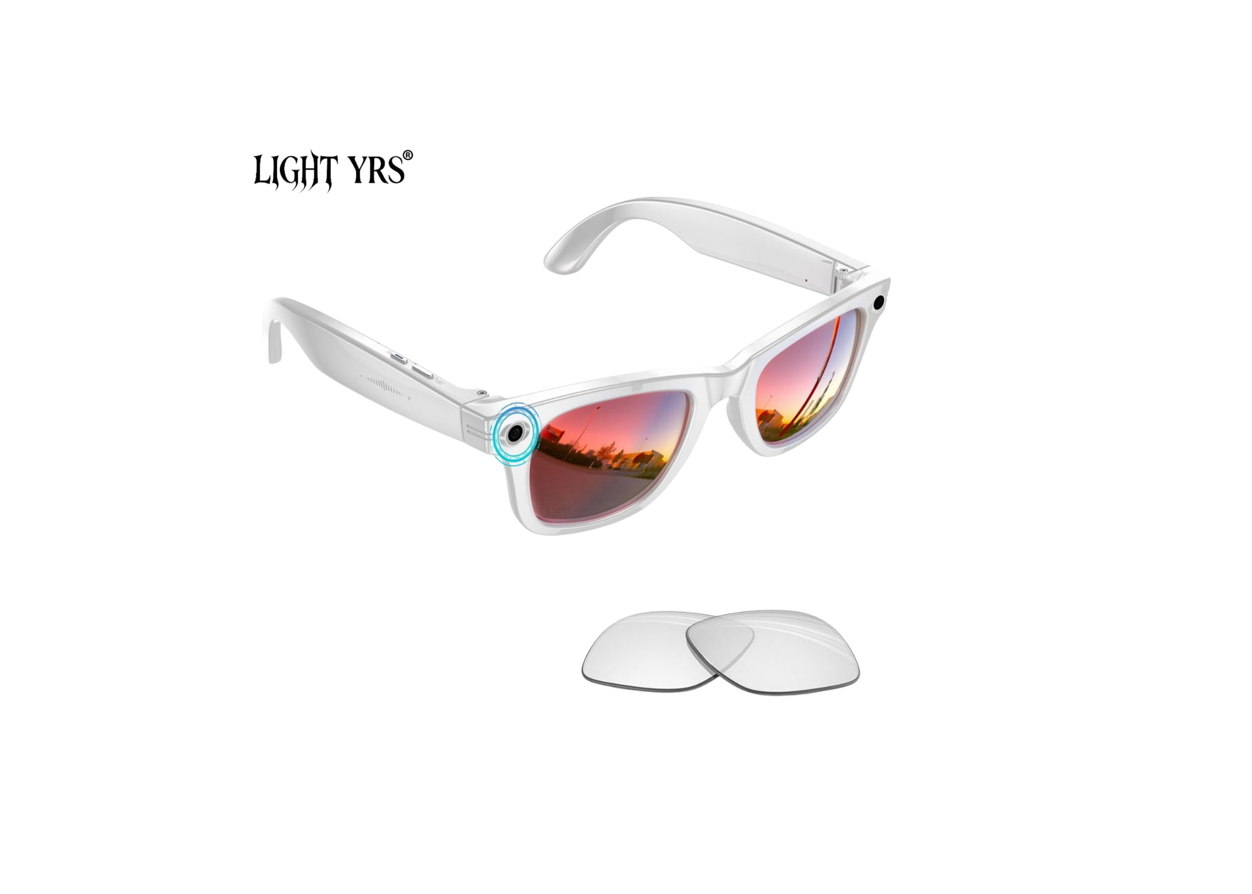 2026 AI smart glasses with camera and Bluetooth, 8-megapixel 4K camera, supports translation and voice control, can record video and audio, IP67 waterproof, suitable for business and outdoor occasions