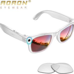 2026 AI smart glasses with camera and Bluetooth, 8-megapixel 4K camera, supports translation and voice control, can record video and audio, IP67 waterproof, suitable for business and outdoor occasions