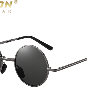 2026 New Polarized Metal Sunglasses Men's and Women's Fashion Round Frame Sunglasses Cross border Foldable Crown Prince Glasses